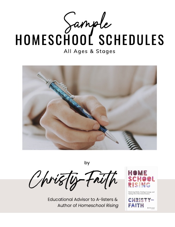 Free Sample Homeschool Schedules by Christy-Faith